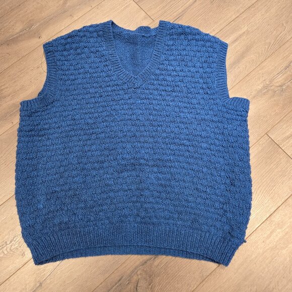 Handmade Knit Teal Sweater Vest - Picture 1 of 4